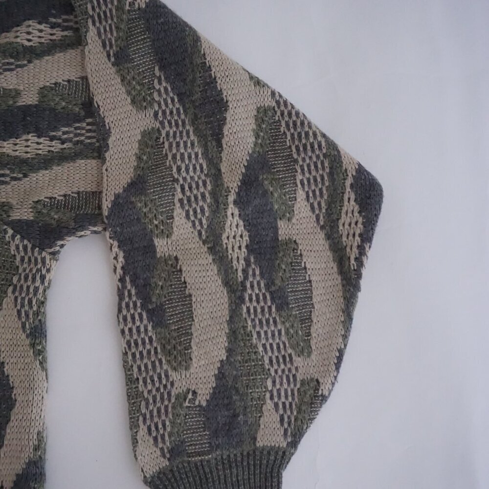 VTG Salmon River Traders Textured Knit Cabincore Eclectic Grandpa Sweater 2XLT - Picture 5 of 10